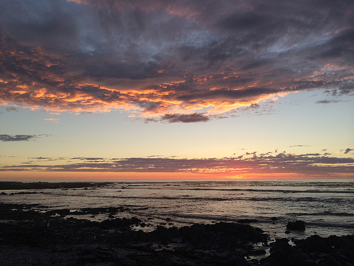 sea, sky, sunset