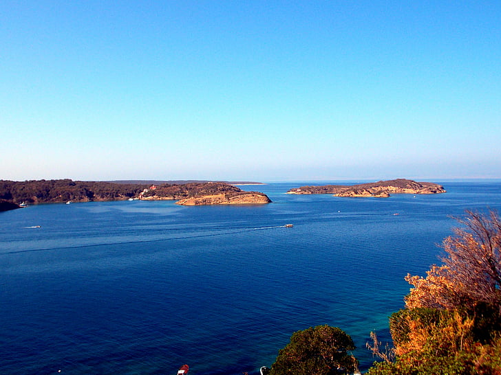 Sea, Island, Adrianmeren alue, Kroatia, saarella Rab, sininen, vesi