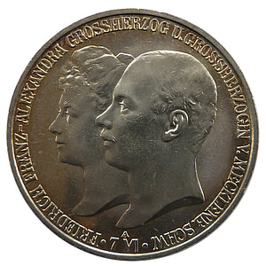 znak, Meklemburgia, ślub, monety, Waluta, Numizmatyka, Medal pamiątkowy
