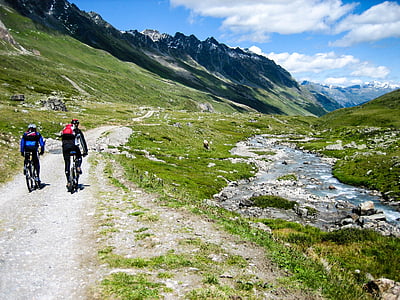 MTB, Mountain-bike, Alpine, Transalp, Berge, Radfahren, entfernt
