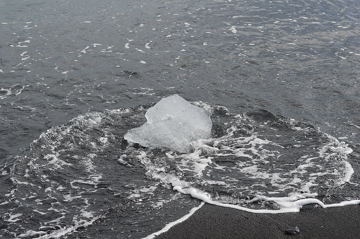 Ice, is på stranden, bit av is, glaciär, stranden, Ocean, vatten