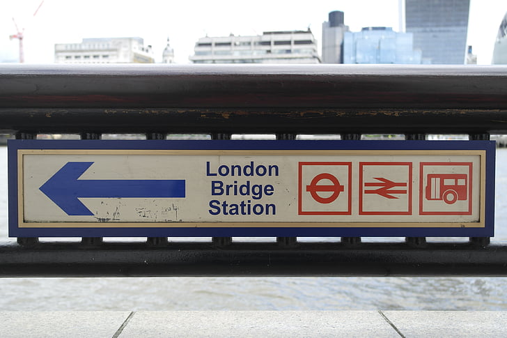 Londres, Gare de London bridge, panneaux de signalisation, signe, ville, instructions