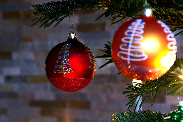 julgranskulor, jul, weihnachtsbaumschmuck, Christmas Ornament, julkula, röd, juletid