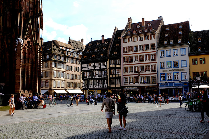 mercado, ciudad, Centro, casco antiguo, Stadtmitte, históricamente, fachwerkhäuser