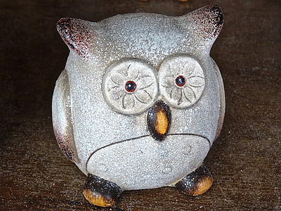 owl, clay figure, ceramic, eyes, animal