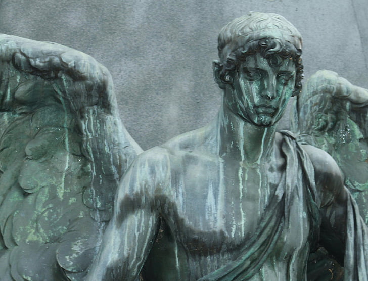 ängel, kyrkogården, skulptur, Angel figur