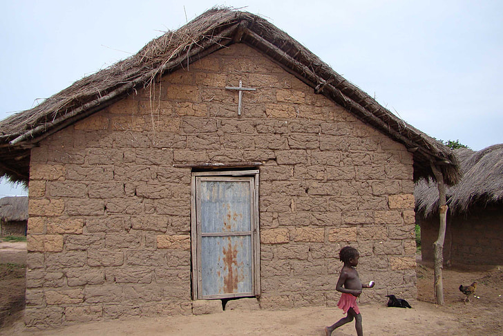 Biserica, Africa, copil, negru, sărăciei, mizerie