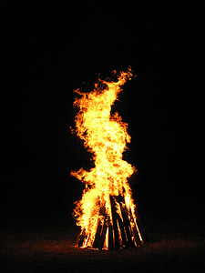 fuego, San juan, hoguera, llamas, Lena, encender, combustión