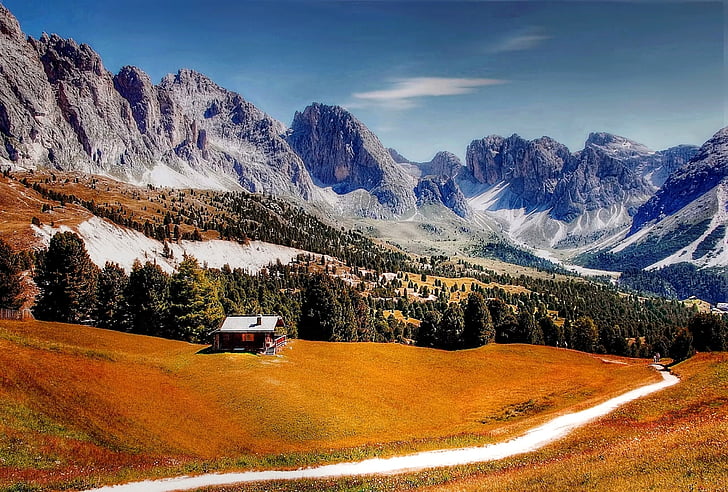 Dolomity, hory, Itálie, Jižní Tyrolsko, pěší turistika, alpské, Val gardena