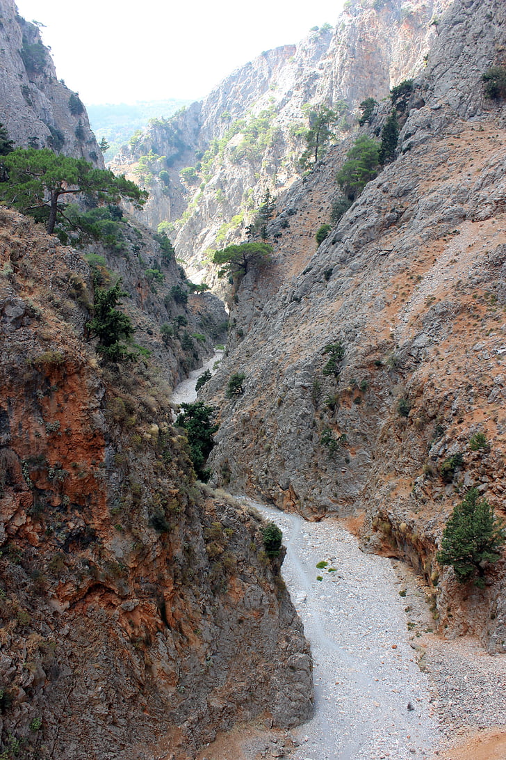 aradena, gorge, crete, greece, path, trail, rocks