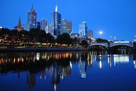Melburnas, Australija, Panorama, miesto centras, Architektūra, Miestas, verslo