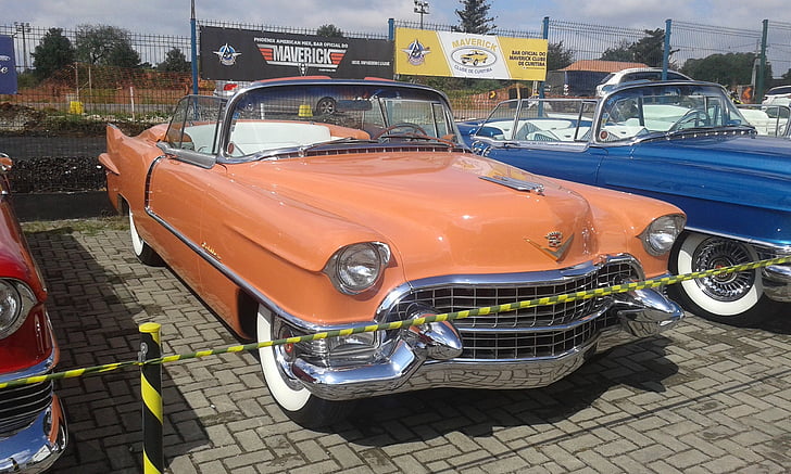auto, Oranje, Classic, retro stijl, ouderwetse, vervoer, oude