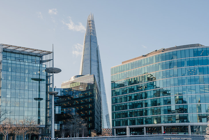 Il coccio, Londra, grattacielo, luoghi d'interesse, Inghilterra, finestra di vetro, Regno Unito