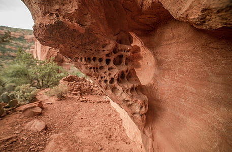アリゾナ州, 砂漠, 洞窟, 壁, 赤い岩, 南西部, 自然