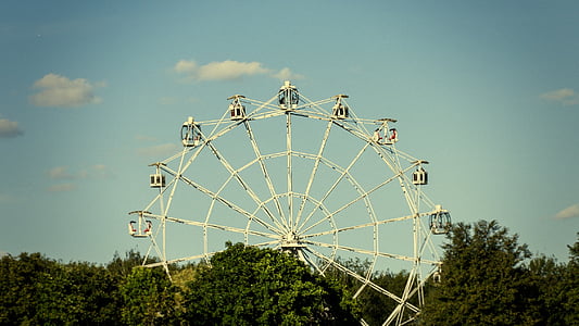 diversión, jóvenes, alegría, felicidad, rueda, Ferris, Parque