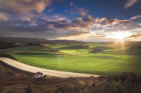 paysage, photographie, herbe, coucher de soleil, voiture, Nuage, Espagne