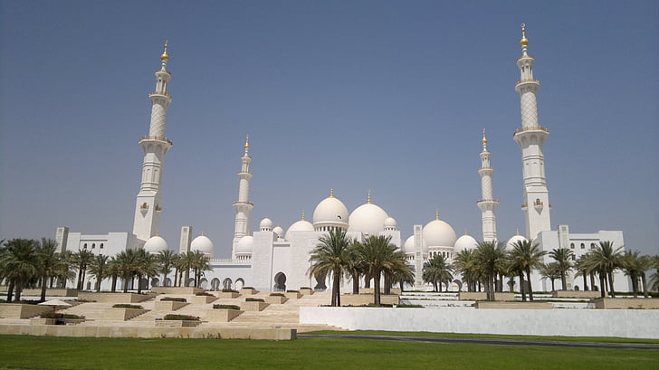 mecset, Sheikh György mosque, Abu-Dzabi, iszlám, Minaret, építészet, vallás