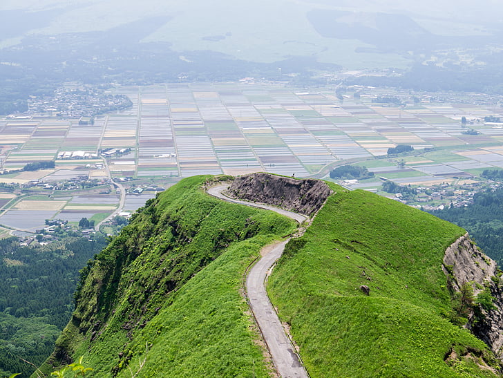 aso, japan, kumamoto, somma, laputa road, aerial View, nature