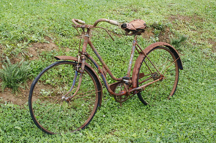 sykkel, Vintage, gamle, klassisk, salen