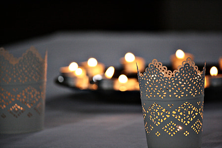 sveče, razpoloženje, kontemplativno, ob svečah, svetlobe, romance, vzdušje