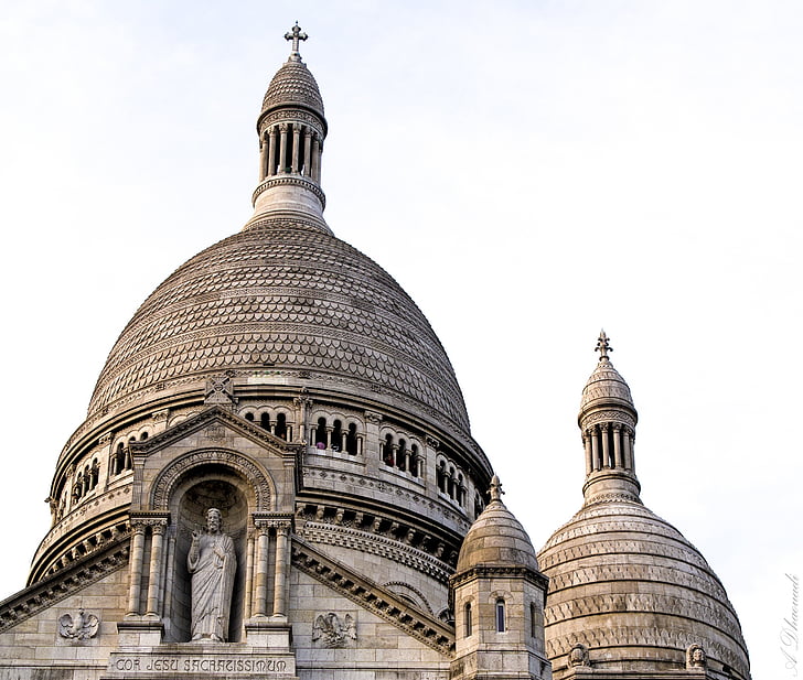 paris, monument, sacré-coeur, travel, france, dome, architecture