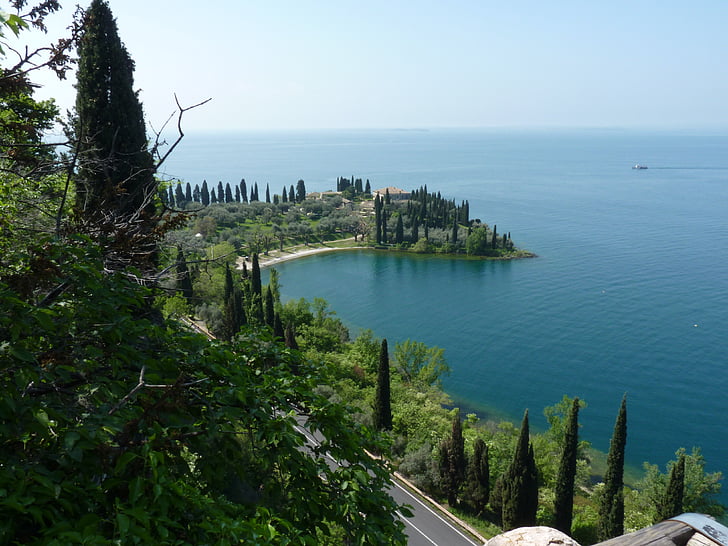 Danau, air, alam, hijau, Garda, Italia