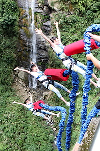 bungee jumping, jump, extremely unusual conditions, bungee, outdoors, nature, people