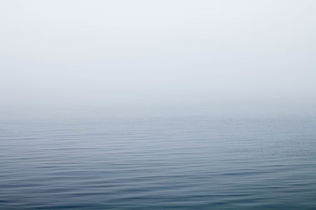 Туманный, озеро, туман, океан, мне?, спокойный, воды
