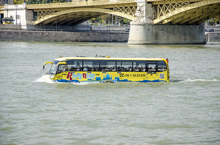 Buss, vattenbuss, transportväska, Budapest