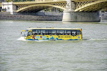 autobuses, autobús acuático, maleta de transporte, Budapest