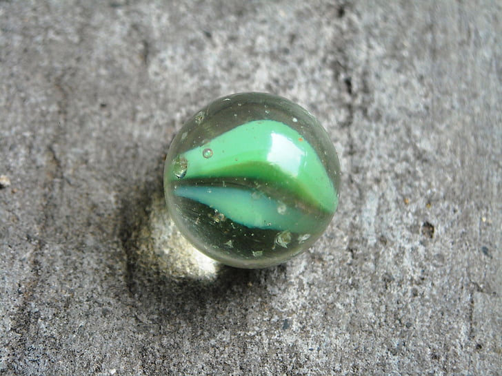 marbles, green, blue, glass, floor