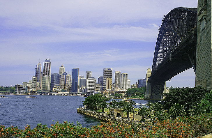 Australien, Sydney, arkitektur, turism, Sydney harbour, Sydney skyline, båtar