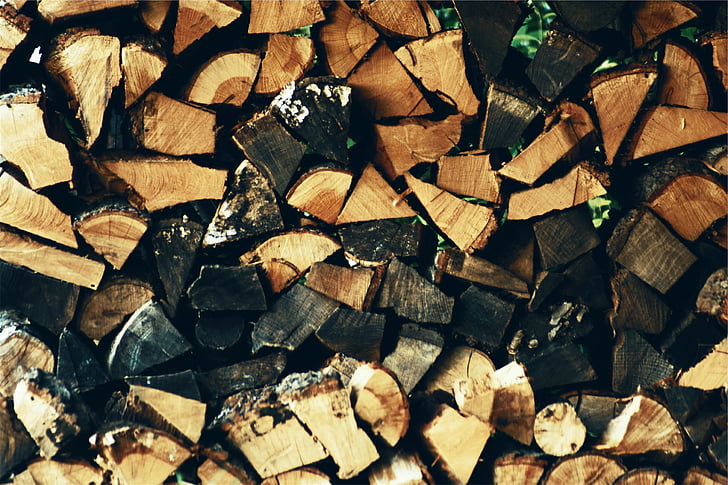 bunke, brænde, træ, logs, tømmer, fuld frame, baggrunde