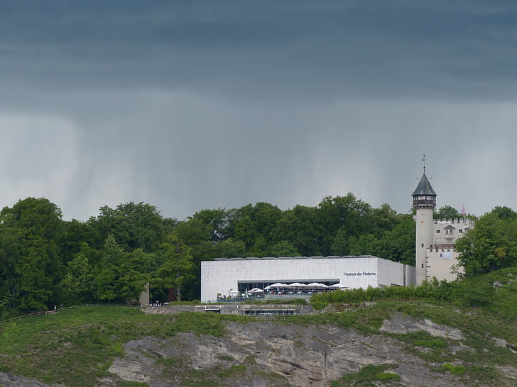 Mönchberg, Museum för modern, Salzburg, åskväder, Storm, regn, regnstorm