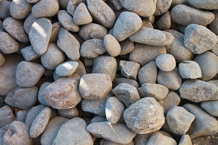 boulders, close-up, pebbles, pile, rocks, round, stones