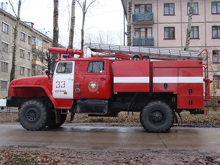 Koryazhma, bombeiro, caminhão, carro, veículo, resgate, de emergência