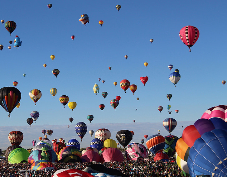horkovzdušné balóny, plovoucí, zábava, barevné, vzduchu, vozidla, cestování