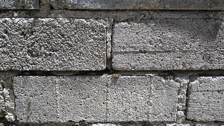 Maó, paret, textura, construir, ciment