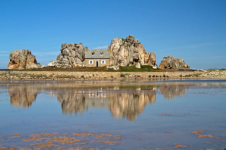 Brittany, coasta Atlanticului, Franţa, Oceanul Atlantic, coasta, reflecţie, construit structura