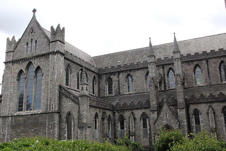 Christchurch, Dublin, Irland, Cathedral, arkitektur, gotisk, mursten