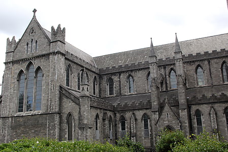 christchurch, dublin, ireland, cathedral, architecture, gothic, brick