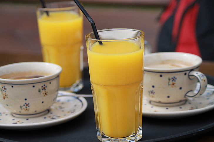 Orangensaft, Kaffee, treffen