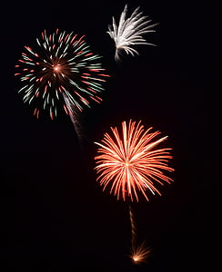 fogos de artifício, 4 de julho, independência, celebração, Julho, 4, à noite