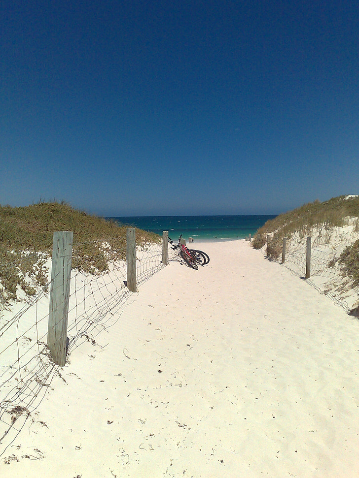 sentier de la plage, été, vacances, océan, vélo, plage