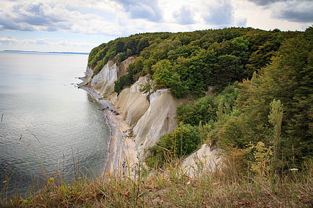 Rügen, baltos Doverio uolos, uolos, vandens, lentos, Baltijos jūros, Vokietija