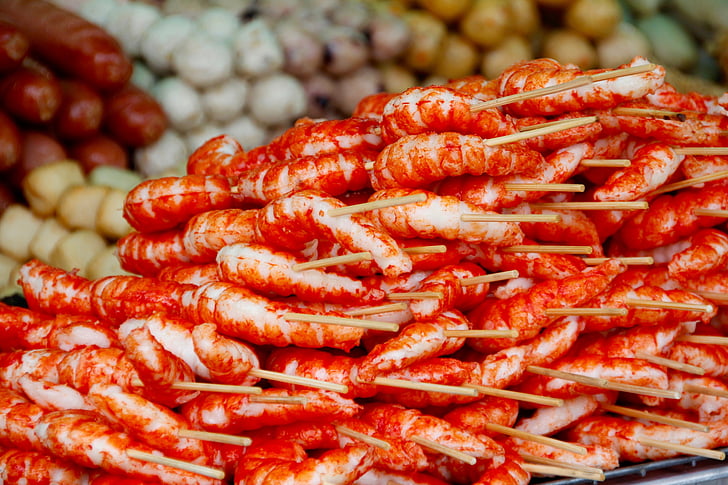 cangrejos, mercado, mercado de pescado, rojo, alimentos, puesto de mercado, Frisch