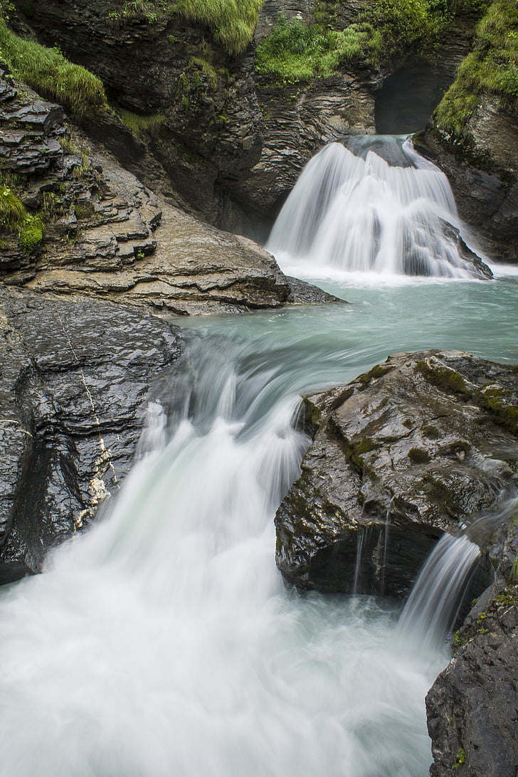 vattenfall, Schweiz, vatten, floden, naturen, idyll