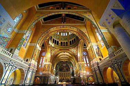 Basílica, Lisieux, aire libre, mosaico de, oro