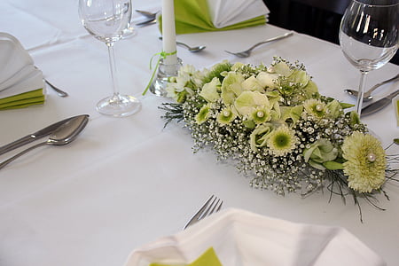 bordpynt, blomsterarter arrangement, blomster