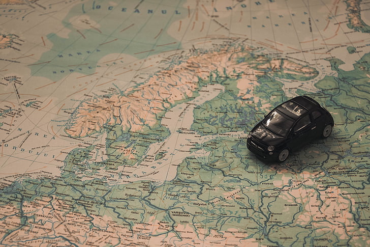 vacances, cotxe, viatges, Ruta, aventura, Escandinàvia, joguina